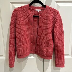 Uniqlo pink knit cardigan blazer
